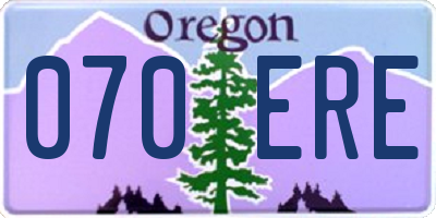 OR license plate 070ERE