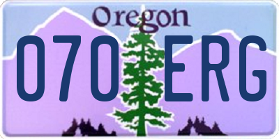 OR license plate 070ERG