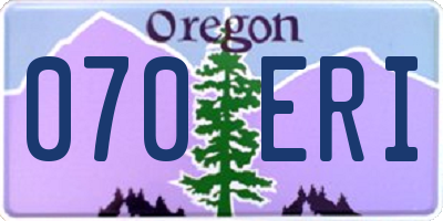 OR license plate 070ERI