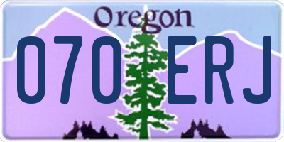 OR license plate 070ERJ