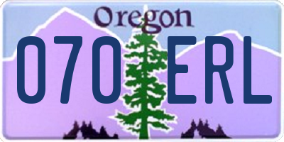 OR license plate 070ERL