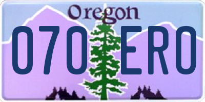 OR license plate 070ERO