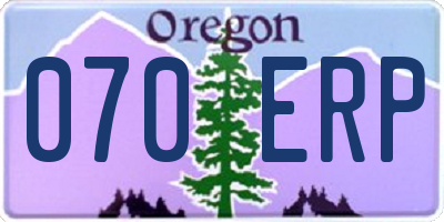OR license plate 070ERP