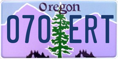 OR license plate 070ERT