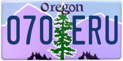 OR license plate 070ERU