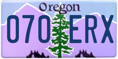 OR license plate 070ERX