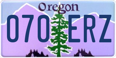 OR license plate 070ERZ