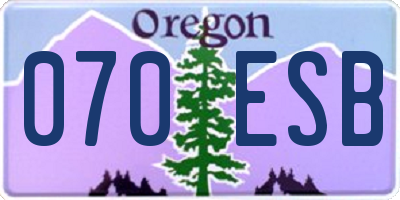 OR license plate 070ESB