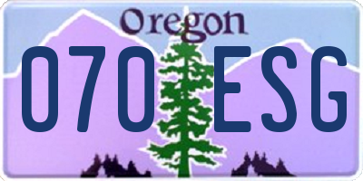 OR license plate 070ESG