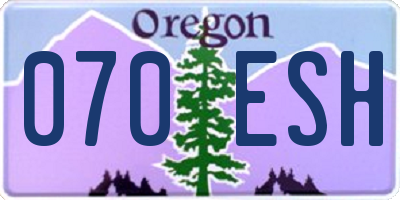 OR license plate 070ESH