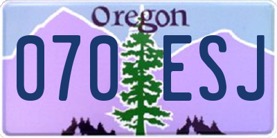 OR license plate 070ESJ
