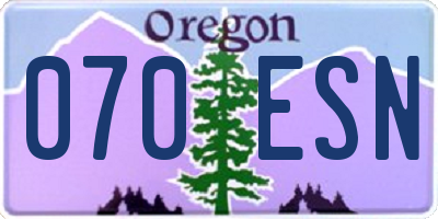 OR license plate 070ESN