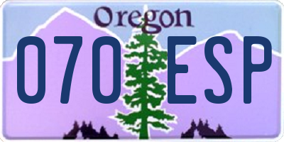 OR license plate 070ESP
