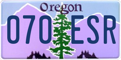 OR license plate 070ESR
