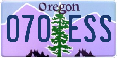 OR license plate 070ESS