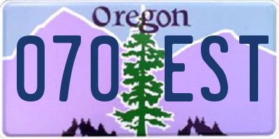 OR license plate 070EST