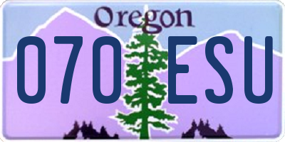 OR license plate 070ESU