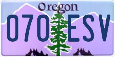 OR license plate 070ESV