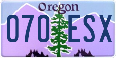 OR license plate 070ESX