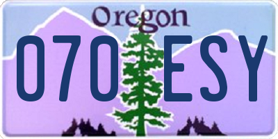OR license plate 070ESY