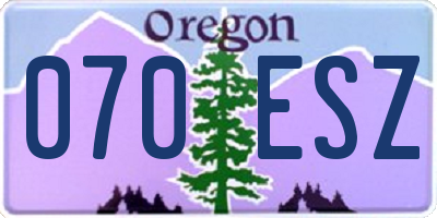 OR license plate 070ESZ