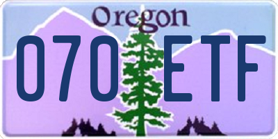 OR license plate 070ETF