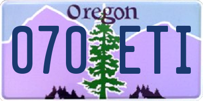 OR license plate 070ETI