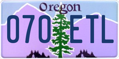 OR license plate 070ETL