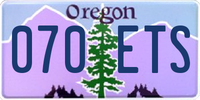 OR license plate 070ETS
