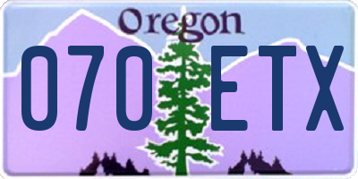 OR license plate 070ETX