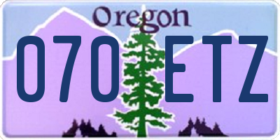 OR license plate 070ETZ