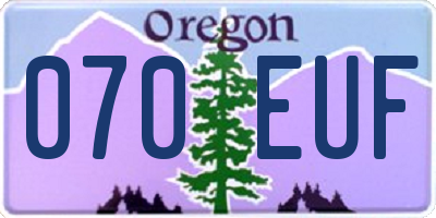 OR license plate 070EUF