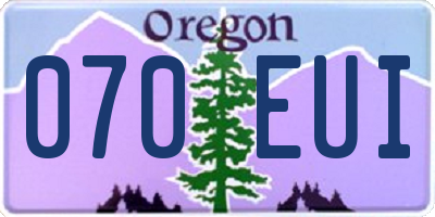 OR license plate 070EUI