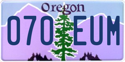 OR license plate 070EUM