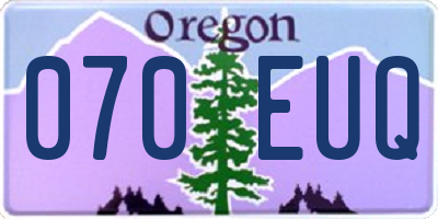 OR license plate 070EUQ