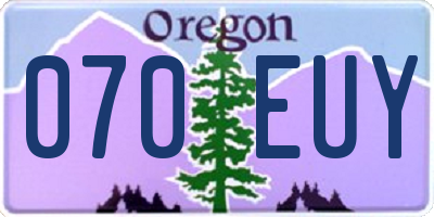 OR license plate 070EUY