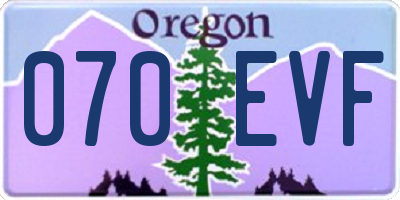 OR license plate 070EVF