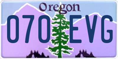 OR license plate 070EVG