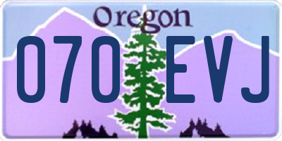OR license plate 070EVJ