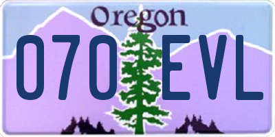 OR license plate 070EVL