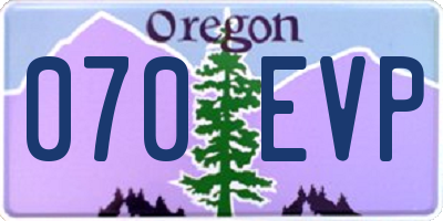 OR license plate 070EVP