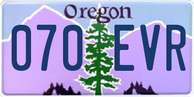 OR license plate 070EVR
