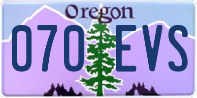 OR license plate 070EVS