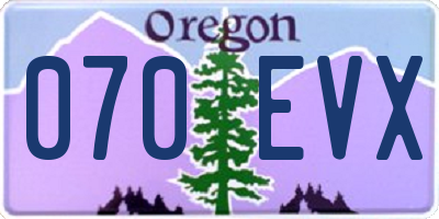 OR license plate 070EVX