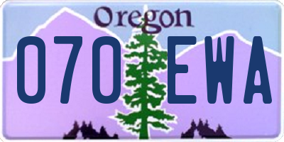 OR license plate 070EWA