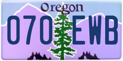 OR license plate 070EWB