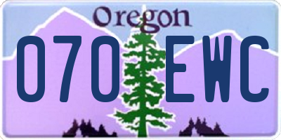 OR license plate 070EWC