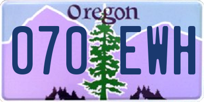 OR license plate 070EWH