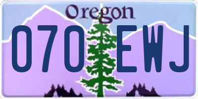 OR license plate 070EWJ
