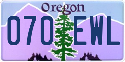 OR license plate 070EWL